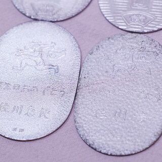 苫小牧バナナ】希少☆質屋鑑定品 純銀 佐川急便 小判 6枚 121.4g 誕生