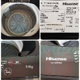 極上品】設置取り付け無料❗Hisense 5.5Kg洗濯機 HW-G55E5KK 黒家電