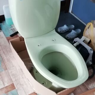 トイレ便器＆タンク（ミントグリーン）