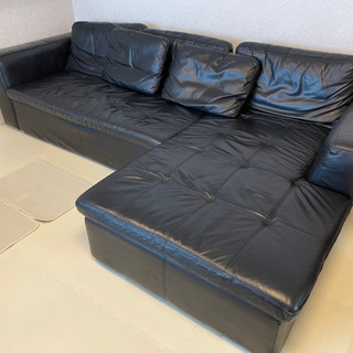 ニトリ　カウチ本革ソファ