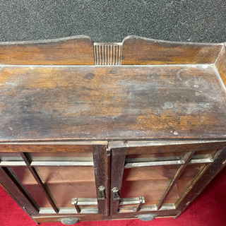 昭和 レトロ アンティーク ガラス棚 コンパクト