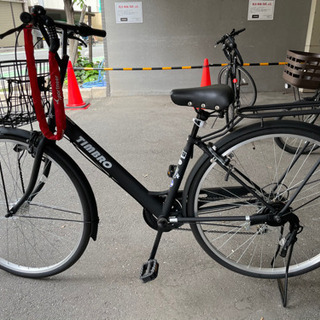 【決まりました‼︎】【直接引取お願いします】スモーク　黒　シティーバイク　カゴ付き　6段変速 決まりました‼︎】【直接引取お願いします】スモーク 黒 シティー
