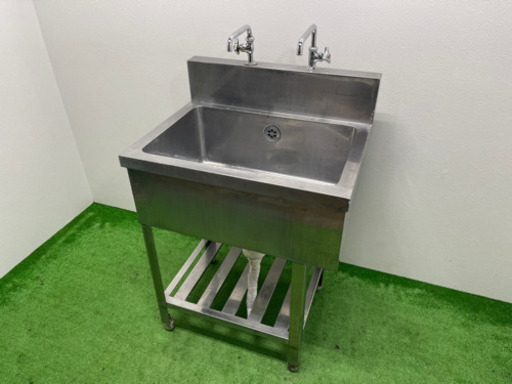 業務用　ステンレス　１層シンク流し台　蛇口付き　店舗　飲食店　Ｗ６６０ｘＤ５００ｘＨ８００ｍｍ