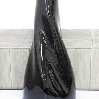 【ネット決済・配送可】ss2467【中古】　花瓶　ブラック　高さ...
