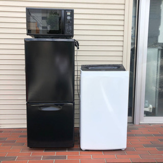 極美品□家電3点セット Panasonic SHARP Haier 冷蔵庫 洗濯機 レンジ