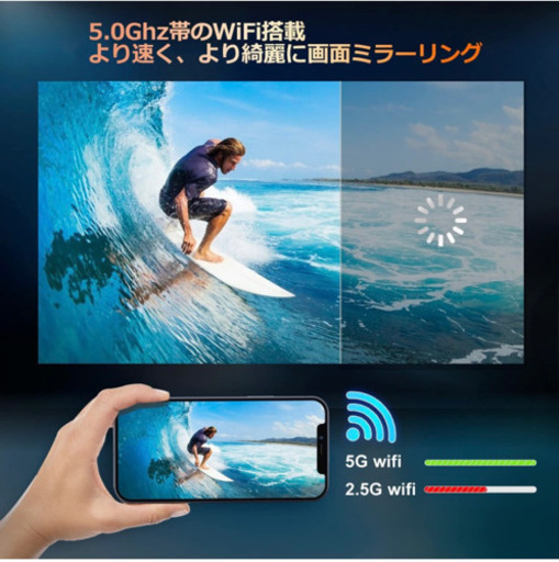 プロジェクター 8500ルーメン 5.0GWiFi 画面ミラーリング