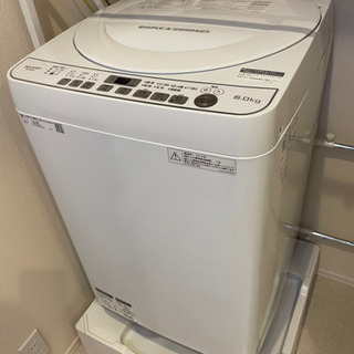 【ネット決済】2018年製SHARP 洗濯機6キロ　ホワイト　縦型