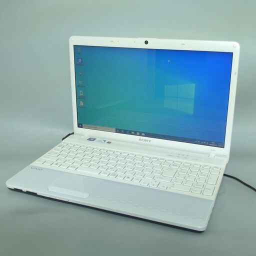 1台限定 送料無料 ホワイト色 ノートパソコン 中古良品 Windows10 15.5型 SONY VPCEH17FJ Celeron 4GB 500G DVDRW 無線 webカメラ Office済