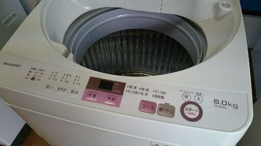 シャープ(ＳＨＡＲＰ) ES-GE6A-P 全自動洗濯機 6.0K 2017年製