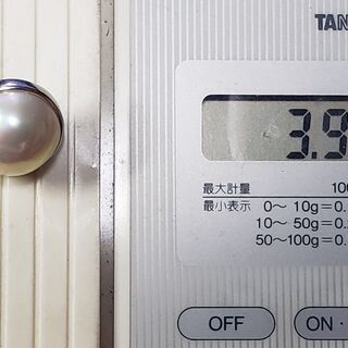 田崎真珠 14金 K14 ホワイトゴールド マベ真珠 ネジ式 イアリング 