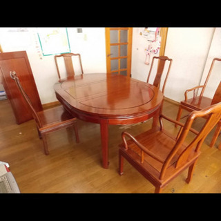 唐木家具　ダイニングテーブル7点セットor 11点セット