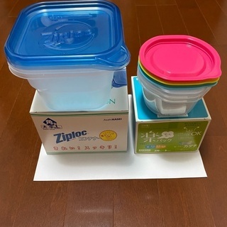 食品用プラスチック保存容器　２パック＆３パック　新品未使用