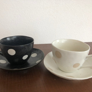 【ネット決済】水玉ペアコーヒーカップ