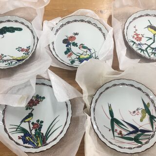 北山堂 九谷焼 銘々皿 ５枚セット 花鳥 和柄 和皿 | faculdadeuninorte