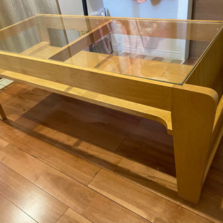 【ネット決済】ガラス天板テーブル ローテーブル