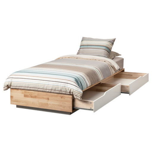 期間限定お値下げ！IKEA イケア シングルベッド【MANDAL マンダール】 収納付きベッド　 マットレス付き