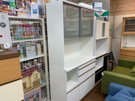 松田家具　レンジボード　2枚スライド扉