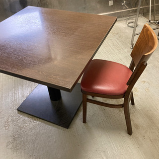 【ネット決済】テーブル&椅子6脚 【店舗什器】