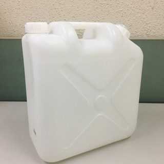 20L ポリタンク　水用　水缶　扁平缶(両口・取っ手付き・ノズル...