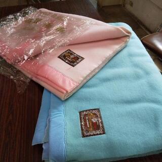 カシミア毛布 ブルー、ピンクセット