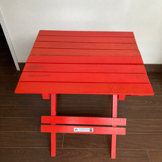 【ネット決済】レトロな赤いテーブル 2セット 【店舗什器】