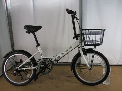 20インチ 折りたたみ自転車 VOLKSWAGEN ホワイト 6段 B293