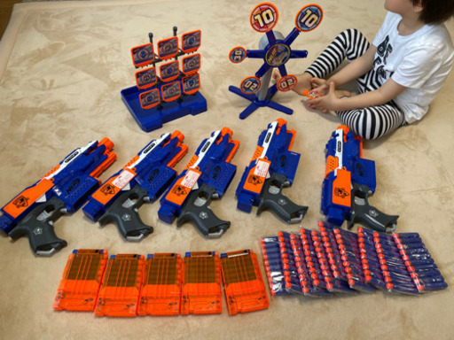 NERF ガン5丁　的3個　弾丸130発