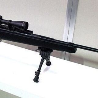 ASGK 型番不明 エアガン 全長110cm ライフル バイポッド付き 黒 現状品