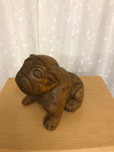 木彫りの置物　　フレンチブルドック⁇《お値下げ中》