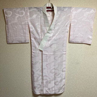 5MKO403   肌襦袢 薄ピンク系 鶴柄 和服 着物
