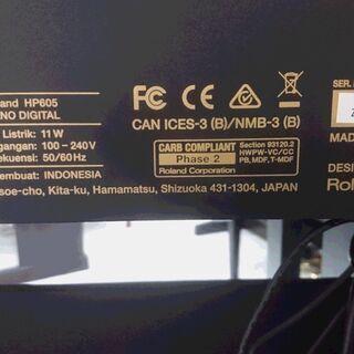 電子ピアノ Roland ローランド HP605GP 2016製 木製鍵盤 動作品