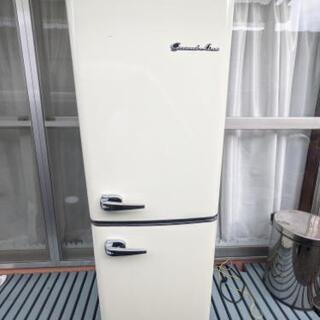 【ネット決済・配送可】2ドア レトロ冷凍/冷蔵庫 133L