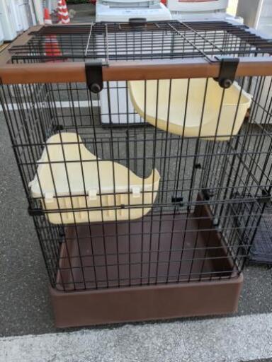 猫用品 ☆値下げ可能☆ペティオ キャットケージ 2段 ブラウン