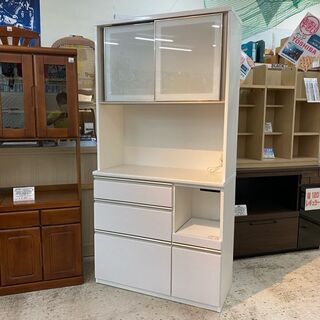 【愛品館 江戸川店】ニトリ　2枚スライド扉キッチンボード　キッチン収納　ID:151-007039-007　配送可＆代引き配送可