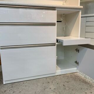 【愛品館 江戸川店】ニトリ　2枚スライド扉キッチンボード　キッチン収納　ID:151-007039-007　配送可＆代引き配送可