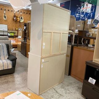 【愛品館 江戸川店】ニトリ　2枚スライド扉キッチンボード　キッチン収納　ID:151-007039-007　配送可＆代引き配送可