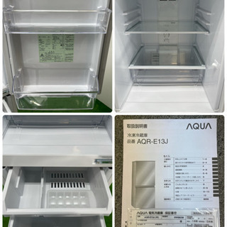 美品　アクア/ＡＱＵＡ　ノンフロン冷凍冷凍庫　１２６L　メーカー保証付き　２０２０年製　AQR-E13J（W）
