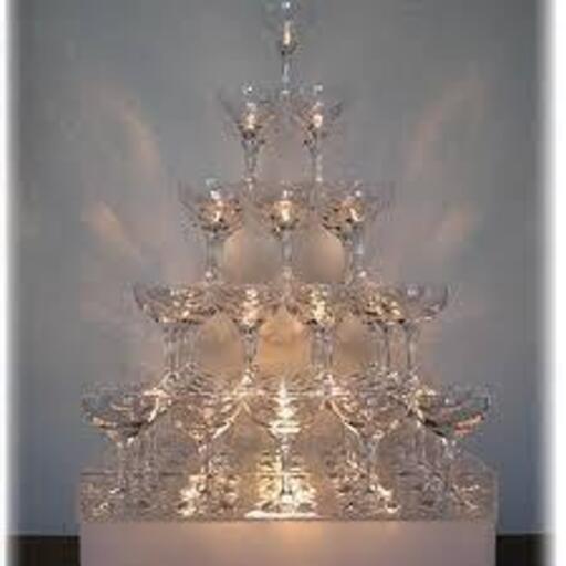 シャンパンタワー5段セット(東洋ササキガラス シャンパングラス55個＋アクリルトレー1)