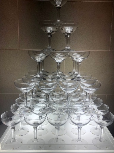 シャンパンタワー5段セット(東洋ササキガラス シャンパングラス55個＋アクリルトレー1)