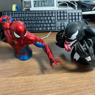 スパイダーマン＆ヴェノム 貯金箱 ソフビ