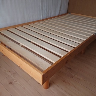 【ネット決済】天然木３段階高さ調節シングルベッド