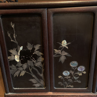 黒檀飾り棚・屏風