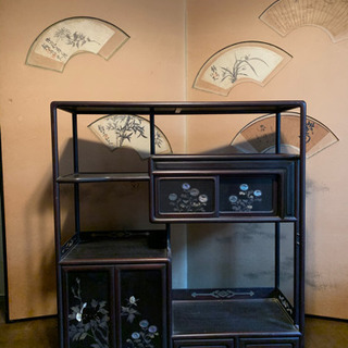 黒檀飾り棚・屏風