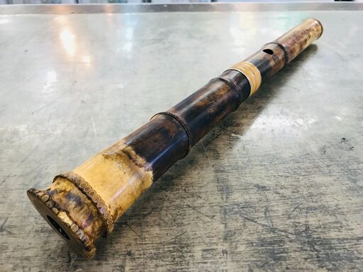竹治作 尺八 42cm 1印 藤巻き銀三線