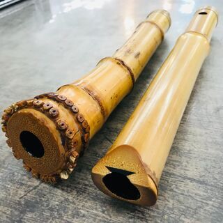 容山作 尺八 57cm 1印 藤巻き銀三線