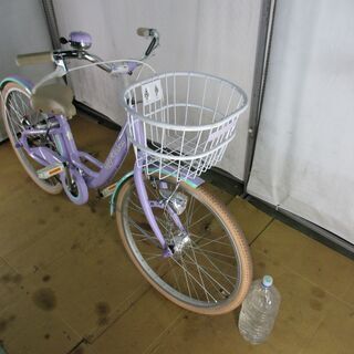 引き取り限定美品子供用自転車 紫色 ブラウンのサドル２２インチ 引き取り限定美品子供用自転車 紫色 ブラウンのサドル22インチ
