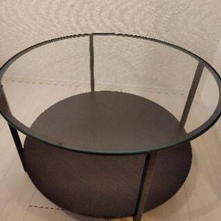 【オシャレ家具】丸形ガラステーブル　IKEA