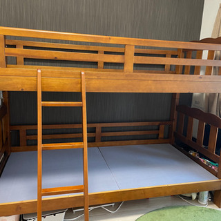 【ネット決済】木製2段ベッド譲ります（フルセット）
