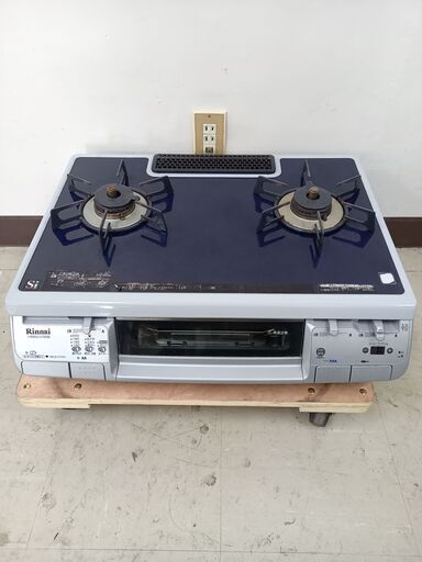 取引場所　南観音　 K2105-414　ガステーブル　リンナイ　RTS-S630VCTS-R　プロパン　LP　コンロ台　2口　ブルー