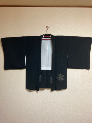 5MKO416  着物 羽織 黒 刺繍 シンプル 高級感 和服